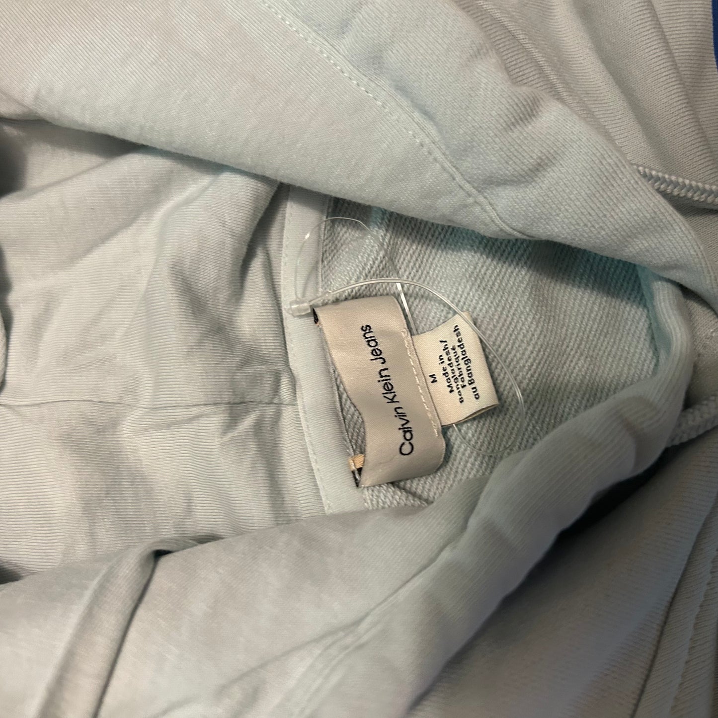 Calvin Klein Light Blue Logo Hoodie Sweatshirt - Medium - 21.5" x 26"