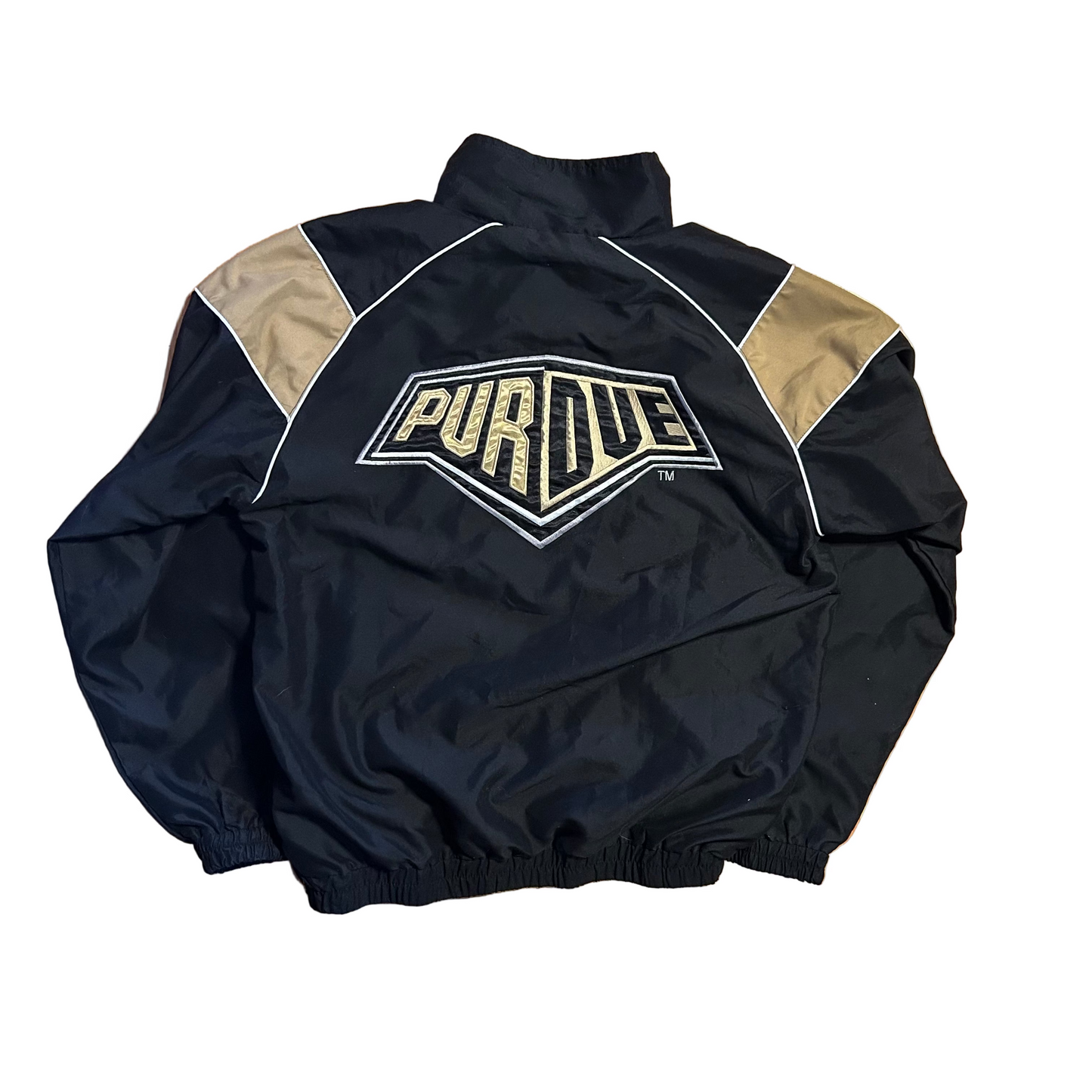 58 Sports Black Purdue University Quarter Zip Pullover Windbreaker Jacket - Large - 23" x 24"