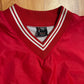 80/90's AristoJac Red Blank VNeck Pullover WindbreakerJacket - XLarge - 24" x 23"