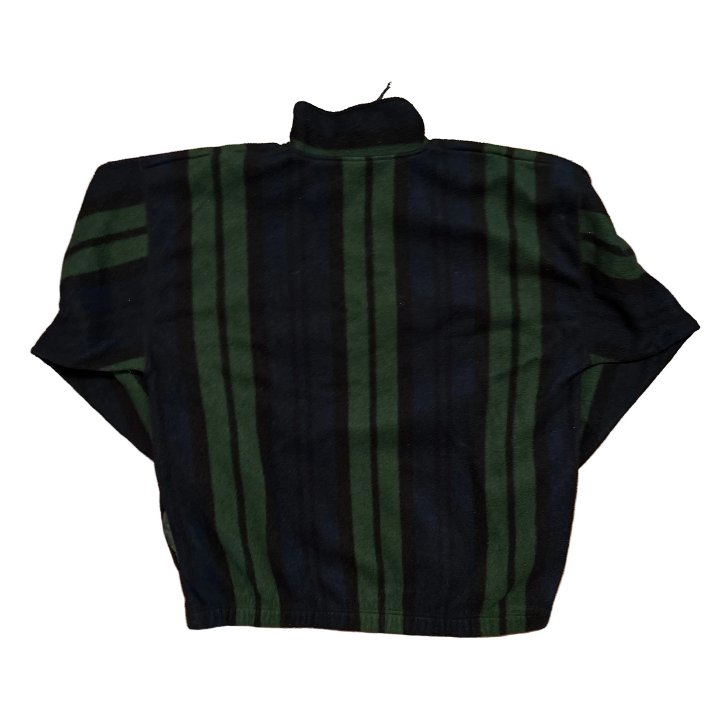 90’s Bugle Boy Company Green Blue Fleece Quarter Zip Sweatshirt - XLarge - 27" x 30"