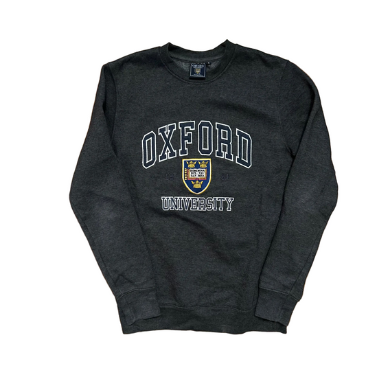 Oxford University Grey Cotton Poly College University Crewneck Sweatshirt - Small - 19.5" x 27.5"