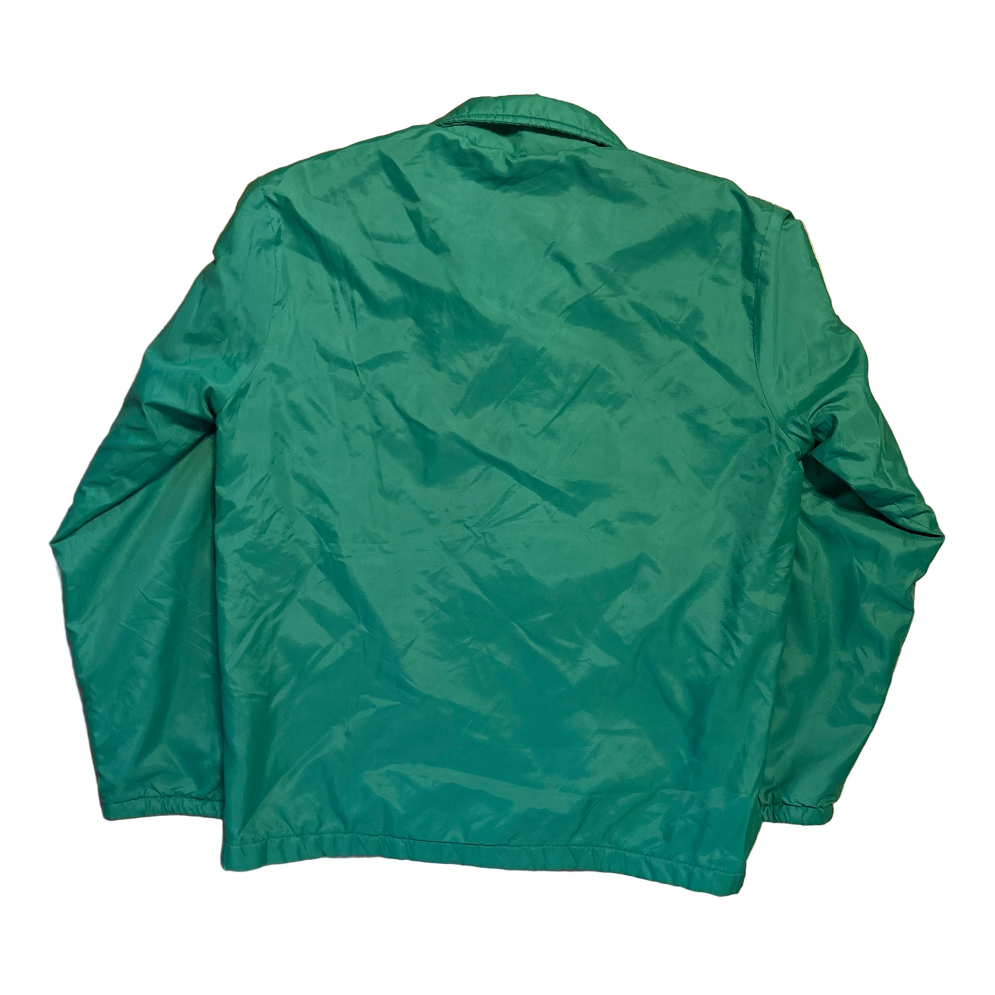 70/80's Pla Jac Dunbrooke Fleece Lined Hillshire Farm Green Button Up Nylon Windbreaker Jacket - Large - 22" x 27"