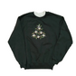 Green Bird Christmas Tree White Double Collared Crewneck Sweatshirt - Small - 19" x 24"