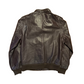 Members Only Brown Leather Zip Up Jacket - Medium - 21" x 25.5"