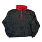 Nylon Anorak Black Red Half Zip Windbreaker Jacket - XLarge - 24" x 26"