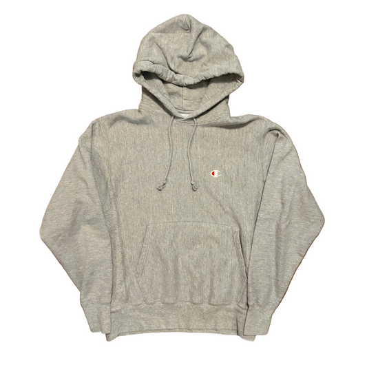 Champion Reverse Weave Grey Hoodie Sweatshirt - Medium - 21.5" x 27"
