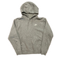 Nike Grey Mini Swoosh Spellout Grey Hoodie Sweatshirt - Medium - 21.5" x 28"