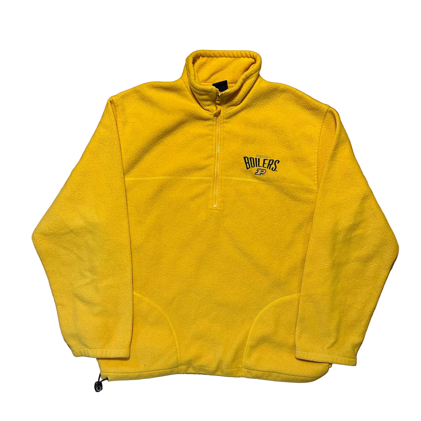 AS Sports Purdue University Yellow Half Zip Fleece Sweatshirt - Large - 23" x 28"
