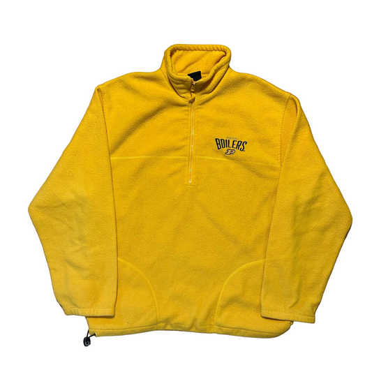 AS Sports Purdue University Yellow Half Zip Fleece Sweatshirt - Large - 23" x 28"