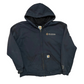Carhartt Carphartt Navy Blue Faded Thermal Hoodie Zip Up Sweatshirt - XLarge - 27" x 28"