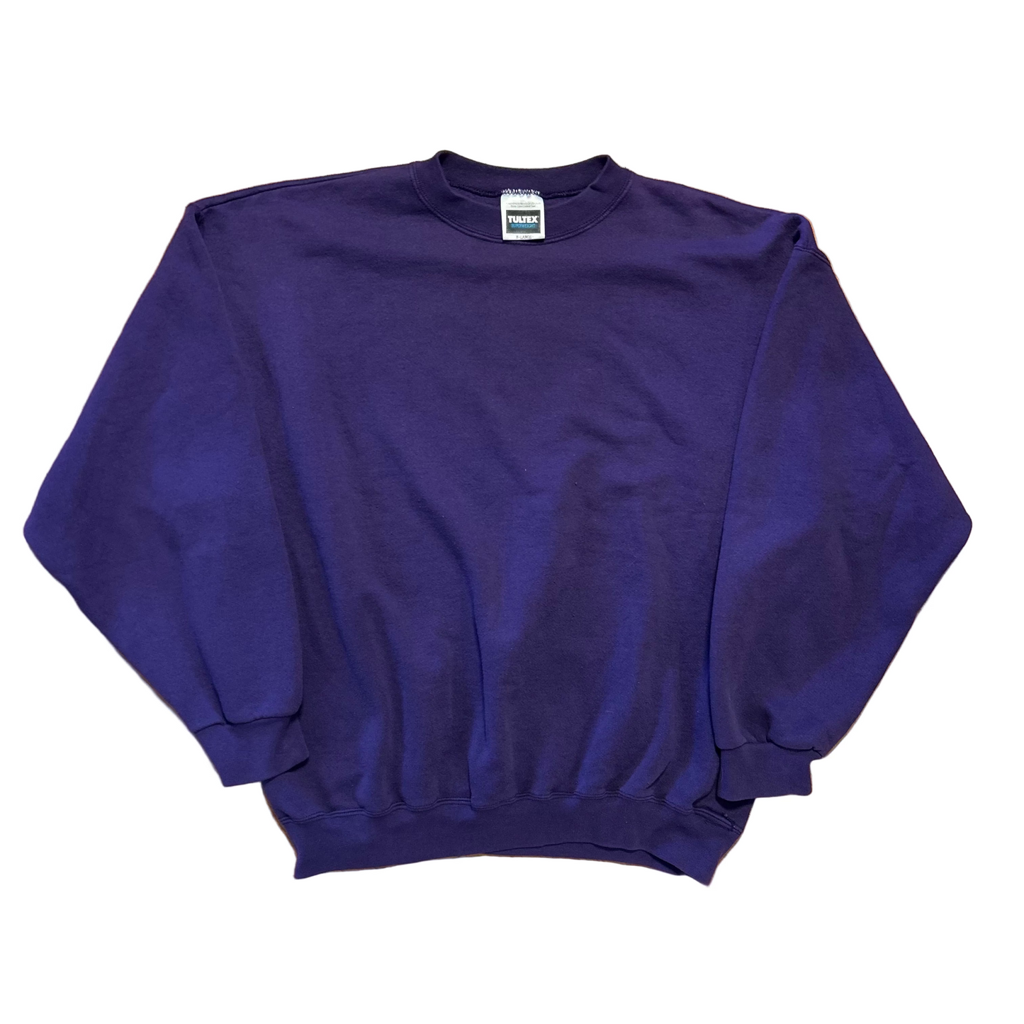 90's Tultex Superweight Purple Blank Crewneck Sweatshirt - XLarge - 24" x 26"
