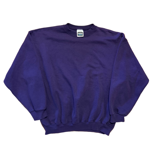 90's Tultex Superweight Purple Blank Crewneck Sweatshirt - XLarge - 24" x 26"