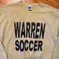 00's Russell Athletic Tan Cream Warren Soccer Crewneck Sweatshirt - Large - 23" x 26"