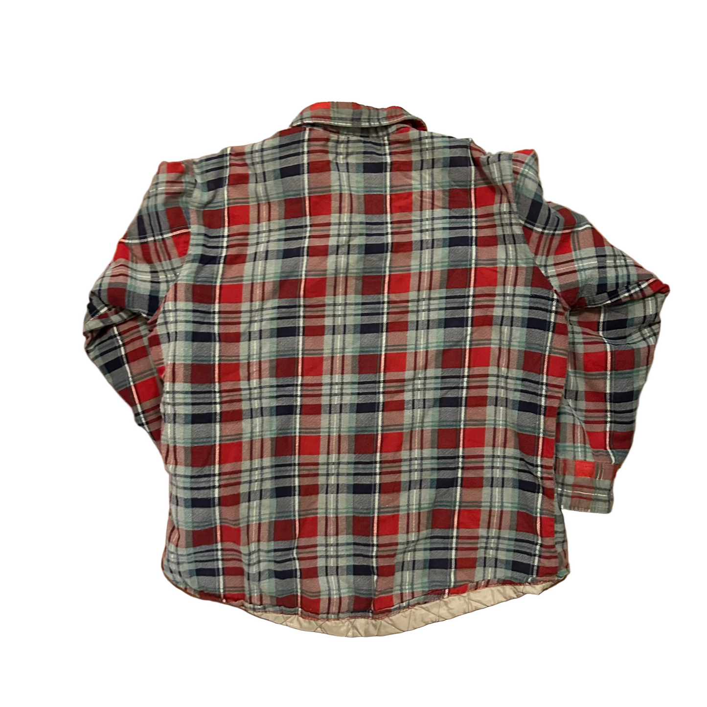 80/90's McGregor Bagpiper Red Grey Button Up Lined Shirt - XLarge - 24" x 28"