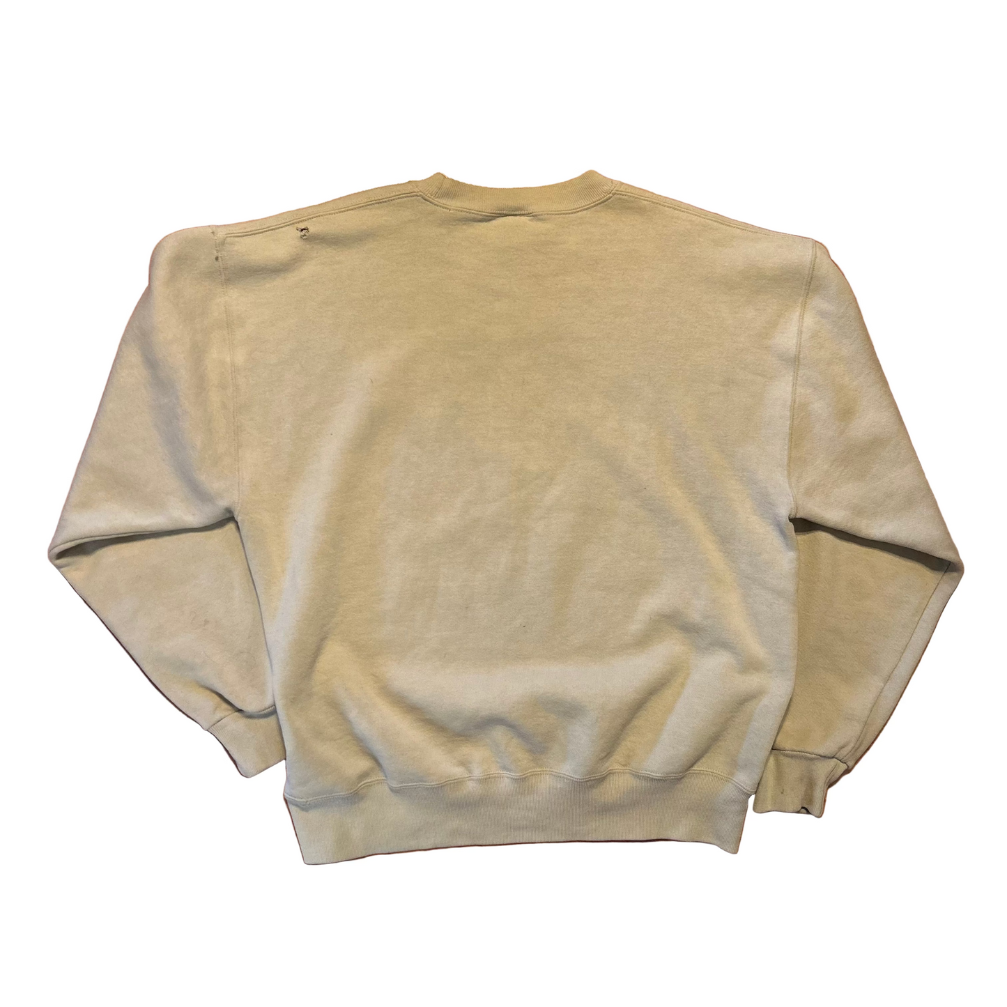 00's Russell Athletic Tan Cream Warren Soccer Crewneck Sweatshirt - Large - 23" x 26"