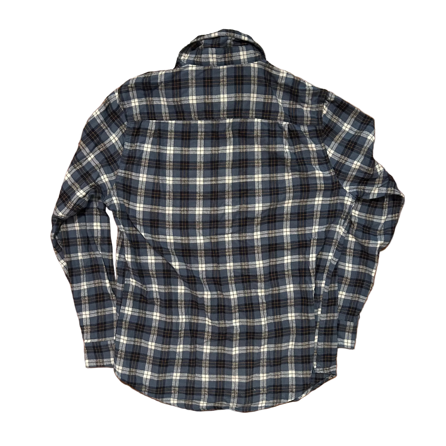 Lee Blue Green Button Up Collared Flannel Shirt - Large - 22" x 30"