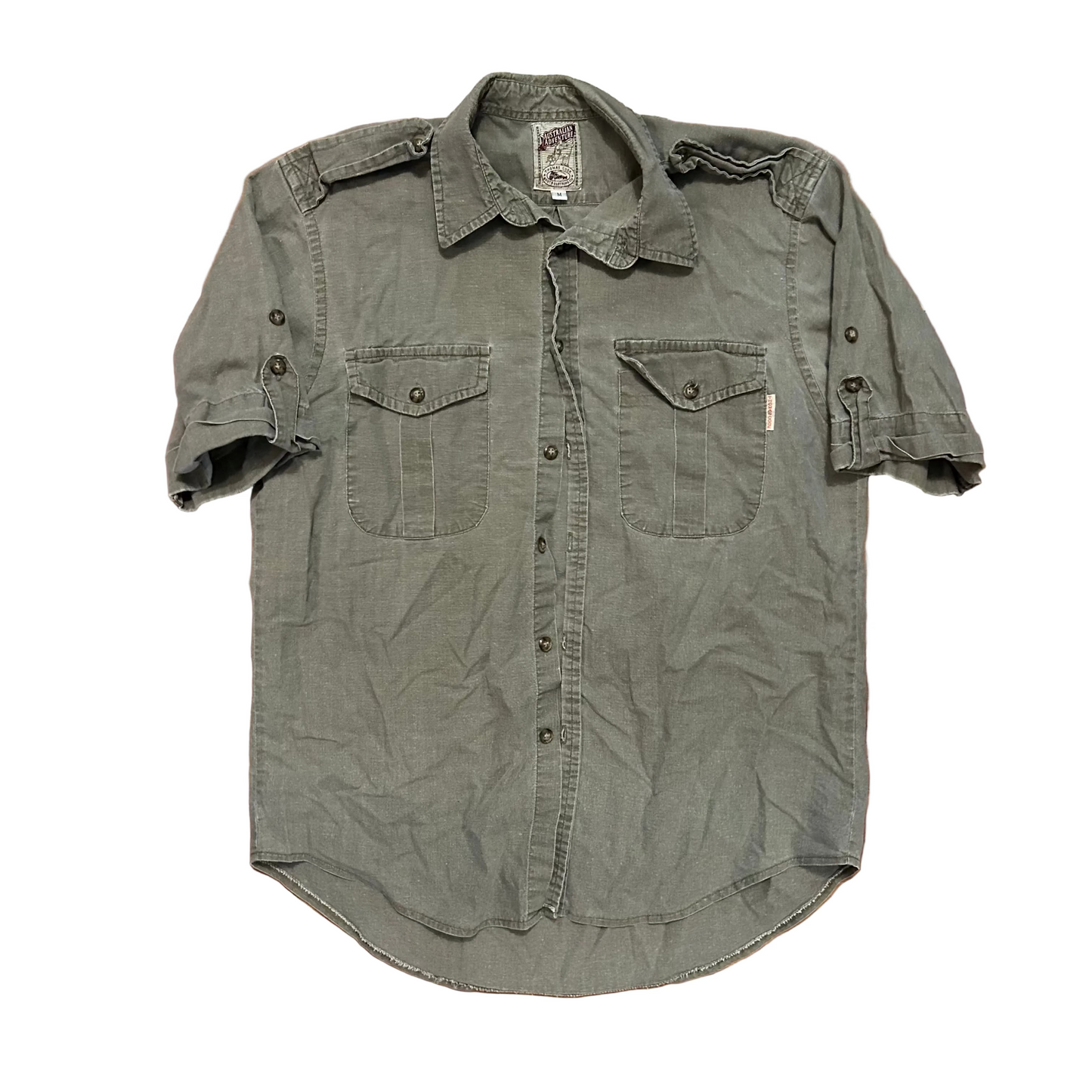 Australian Adventure Thomas Cook Clothing Co Green Button Up Short Sleeve Shirt - Large - 22" x 30"