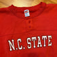 80's Soffee Sweats NC State North Carolina Red Button Up Crewneck Sweatshirt - Large - 22" x 23"