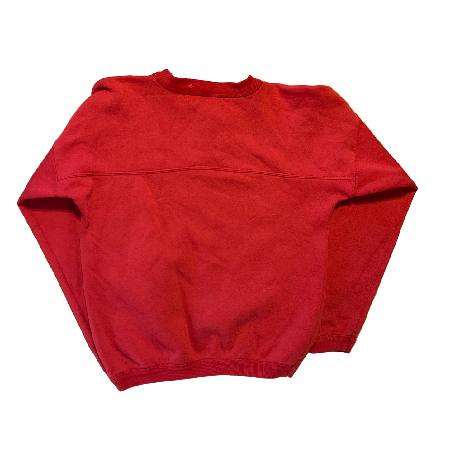 80's Soffee Sweats NC State North Carolina Red Button Up Crewneck Sweatshirt - Large - 22" x 23"