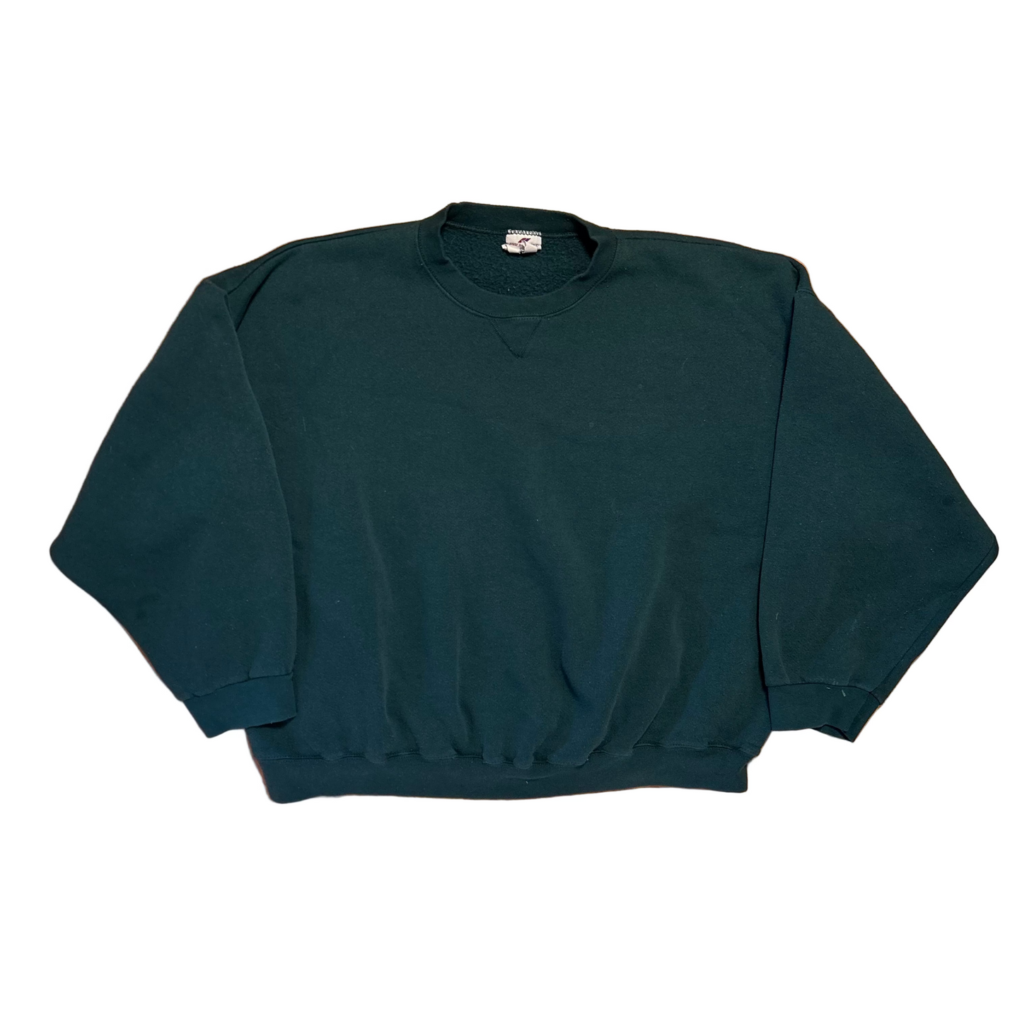 90's Pro Spirit Green Blank Crewneck Sweatshirt - XLarge - 28" x 25.5"