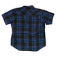 90's Ely Cattlemen Blue Purple Pearl Snap Button Up Western Short Sleeve Shirt - XLarge - 26" x 31"