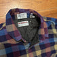 80/90's McGregor Bagpiper Purple Tan Blue Button Up Lined Shirt - Large - 23.5" x 27"