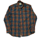 LL Bean Blue Red Green Button Down Flannel Shirt - XLarge - 25" x 30.5"