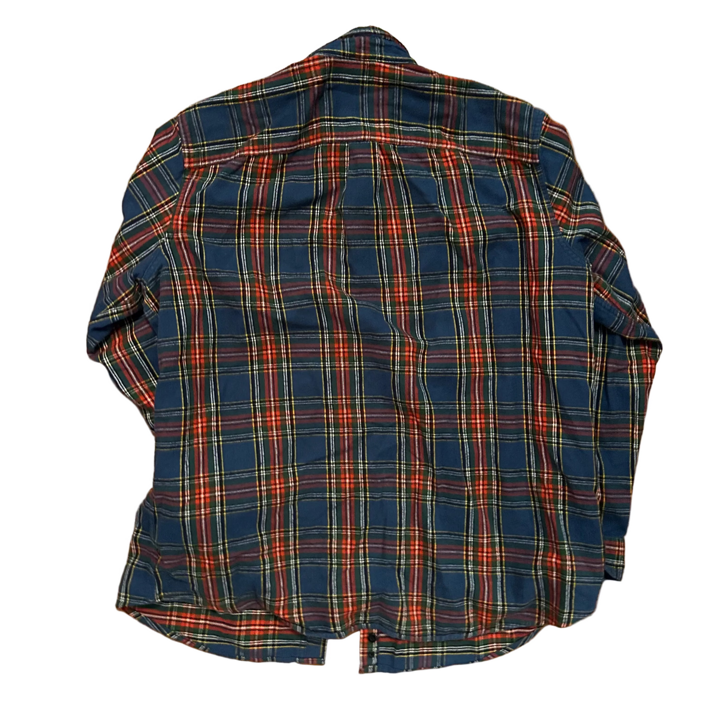 LL Bean Blue Red Green Button Down Flannel Shirt - XLarge - 25" x 30.5"