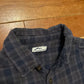 Blue Mountain Blue Grey Button Up Collared Flannel Shirt - Medium - 21" x 28.5"