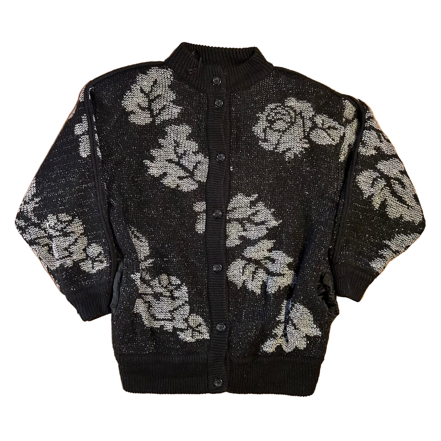 90's Bramble Lane Lined Knit Acrylic Cardigan Sweater - XLarge - 24" x 28.5"