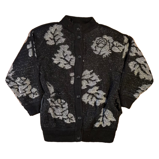 90's Bramble Lane Lined Knit Acrylic Cardigan Sweater - XLarge - 24" x 28.5"