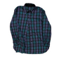Purple Green Button Up Flannel Shirt - Large - 22" x 30.5"