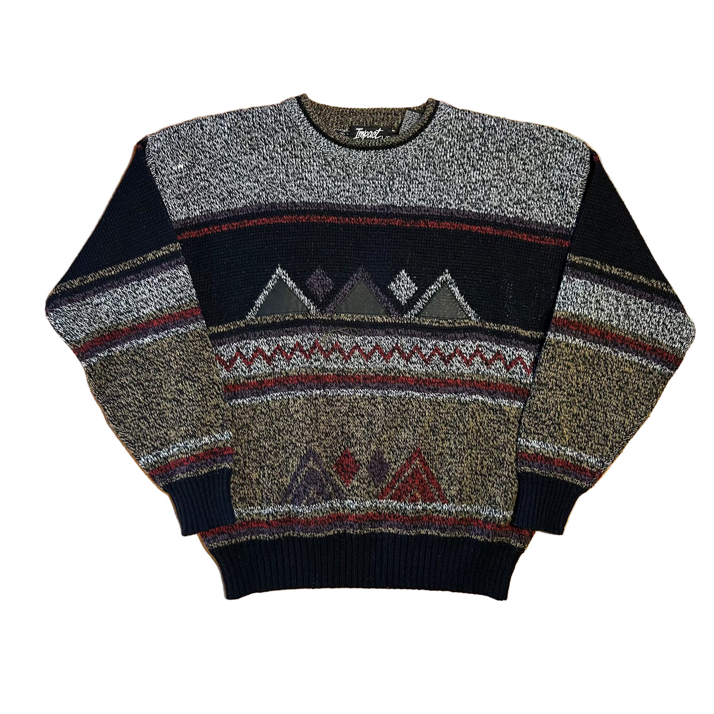 90's Acrylic Impact Black Sweater - Large - 22" x 25.5"