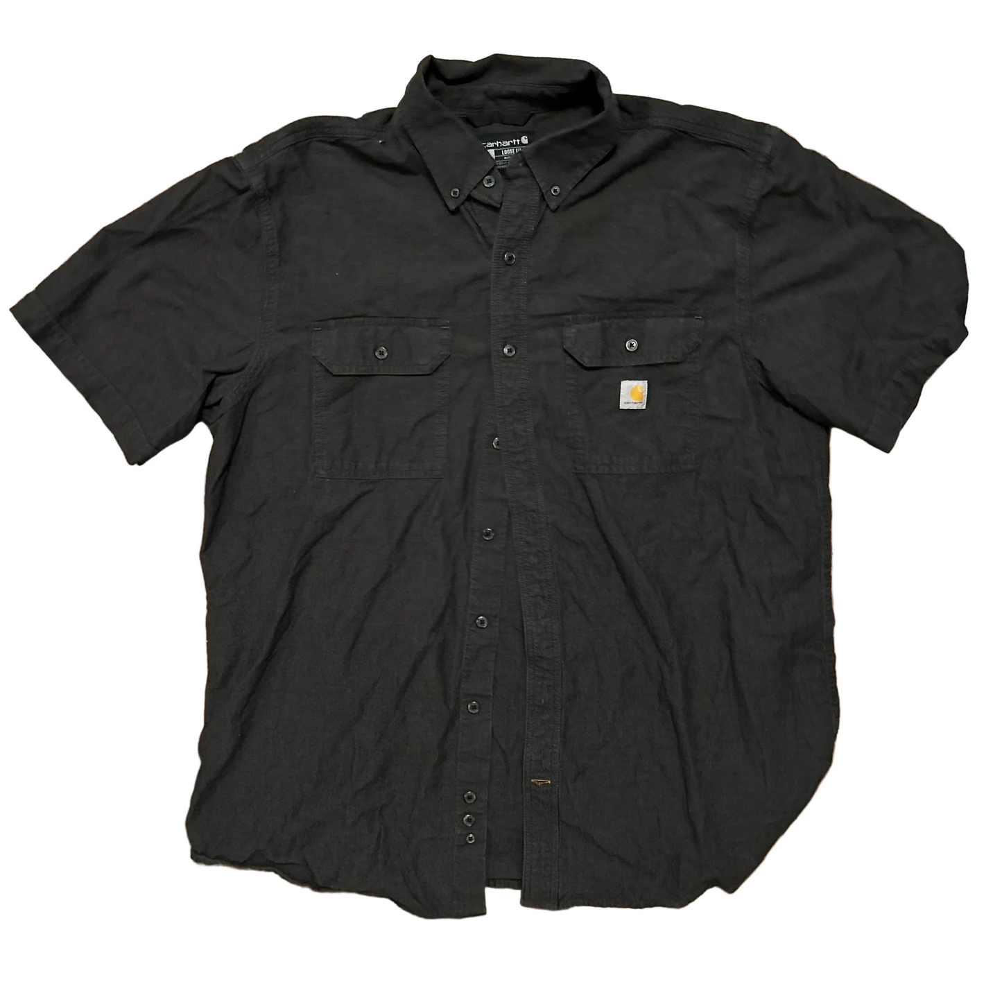 Carhartt Carphartt Grey Black Button Up Short Sleeve Shirt - XLarge - 25" x 32"