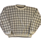 Cream Tan Brown Black Checkered Sweater - 25" x 25"
