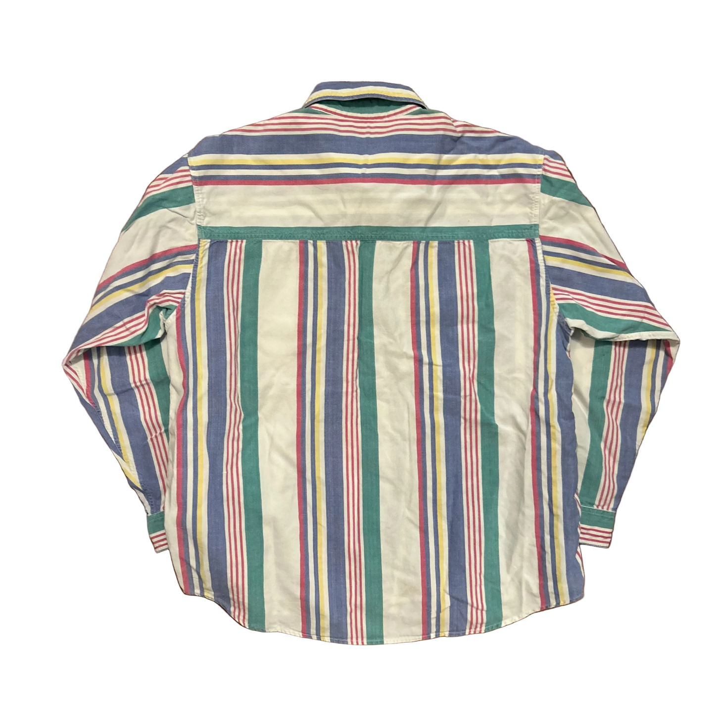 90's Mason Fondee Erike Multicolor White Button Up Cotton Shirt - Medium - 21" x 27"