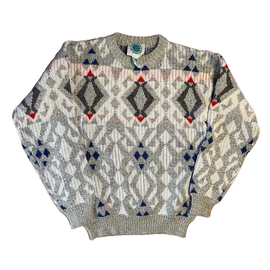 Tomorrow's Generation Grey Blue Red Sweater - Small - 18" x 21.5"
