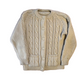 70/80's Full Fashion Cream Tan Cardigan Sweater - Medium - 20" x 26"