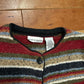 Croft and Barrow Petite Multicolor Acrylic Poly Cardigan Sweater - Boxy Medium - 20.5" x 22"