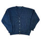 Claybrooke Acrylic Wool Blue Knit Cardigan Sweater - XLarge - 26" x 26"