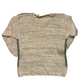 80/90's Colleen's Collectibles Tan Green Flower Handknit Ramie Acrylic Sweater - Medium - 21.5" x 27"