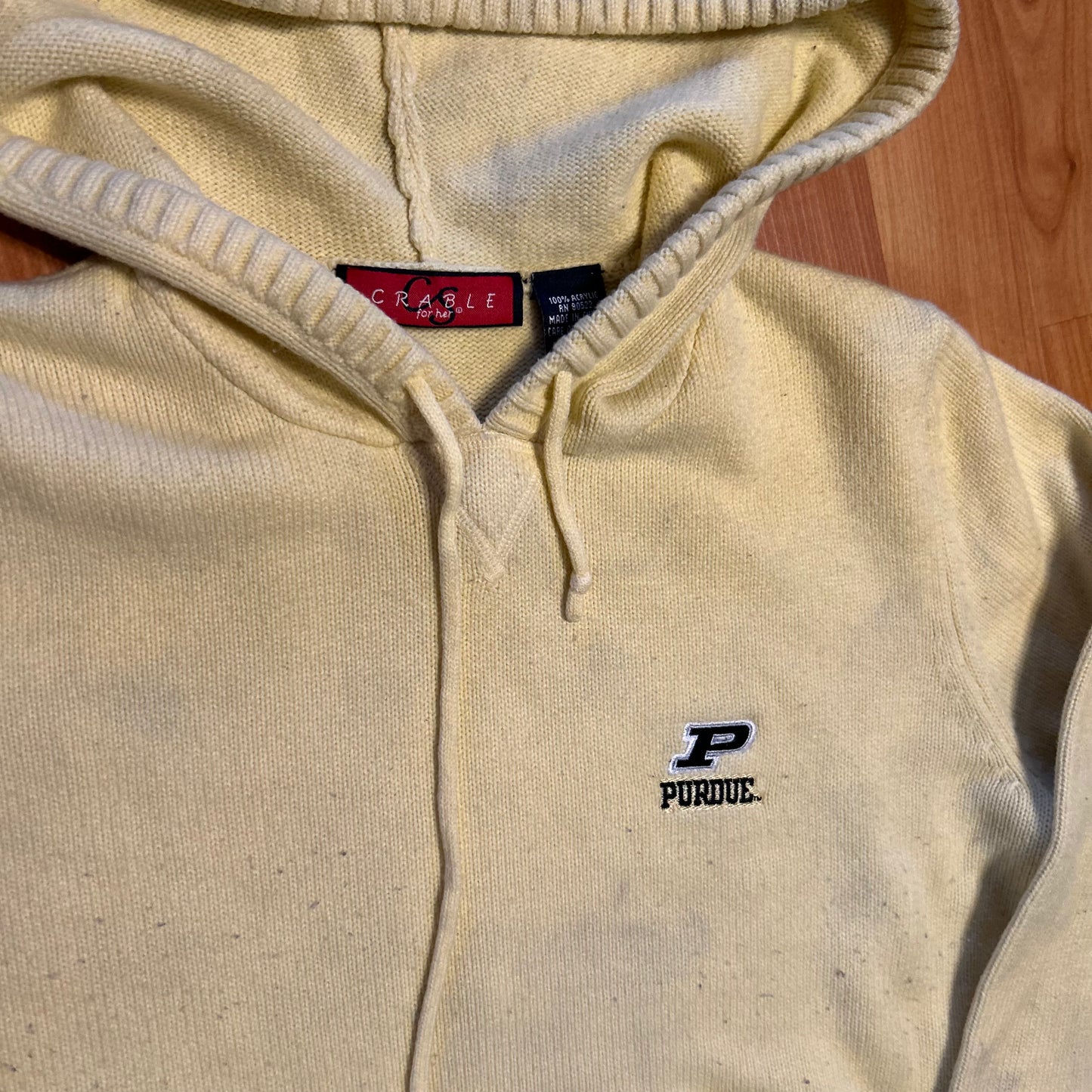 Crable Acrylic Knit Purdue University Sweater - Small - 18.5" x 21"