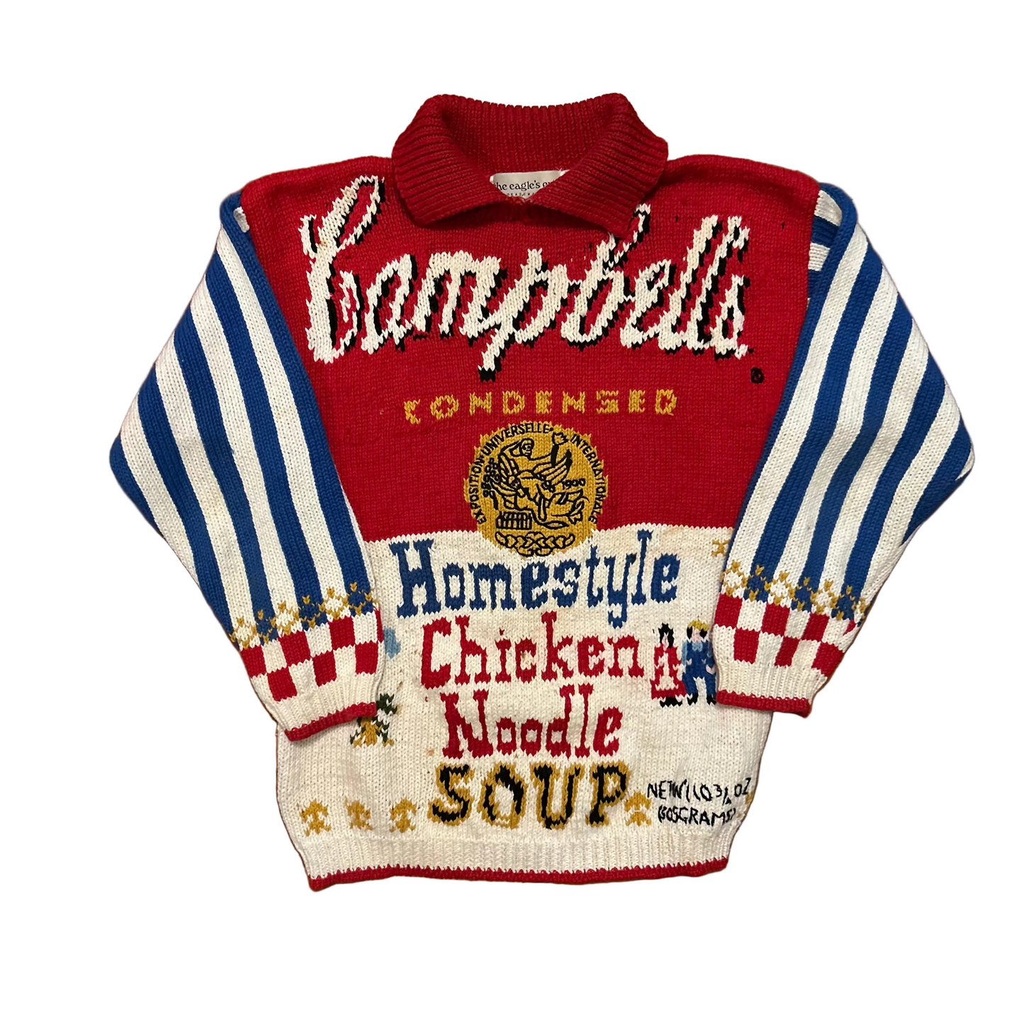 90’s Eagles Eye Campbell’s Soup Handmade Ramie Cotton Sweater - Small - 19.5" x 25"