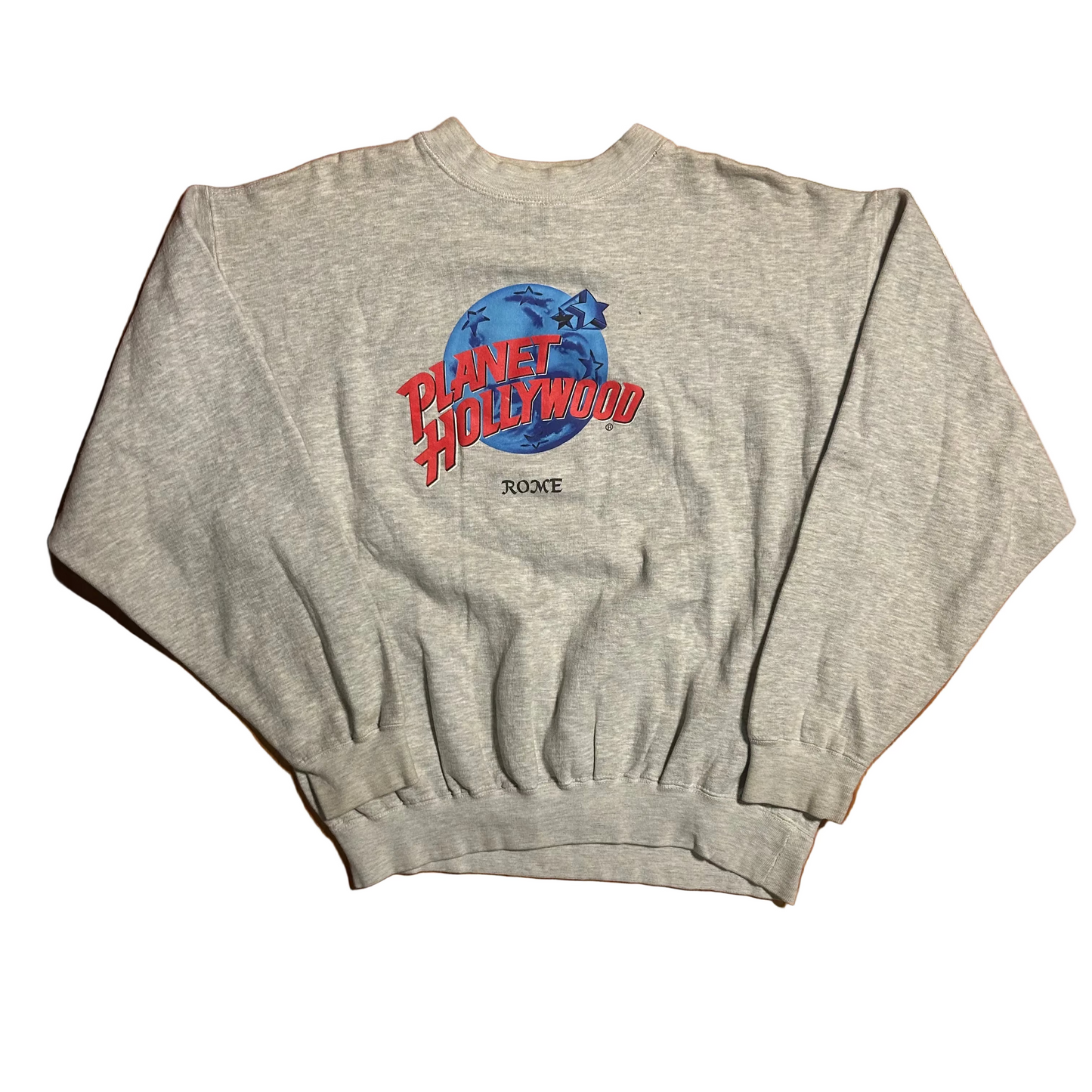 Planet Hollywood Rome Italy Grey Crewneck Sweatshirt - Large - 22.5" x 25"