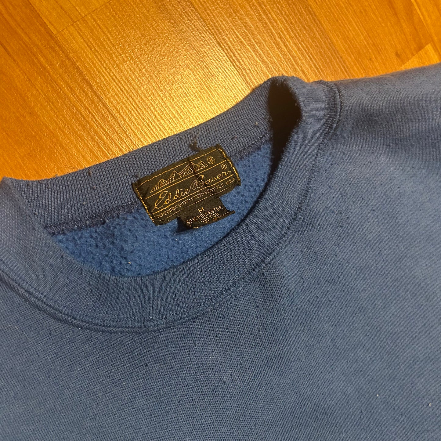 90’s Eddie Bauer Blue Blank Crewneck Sweatshirt - Large - 23" x 24"