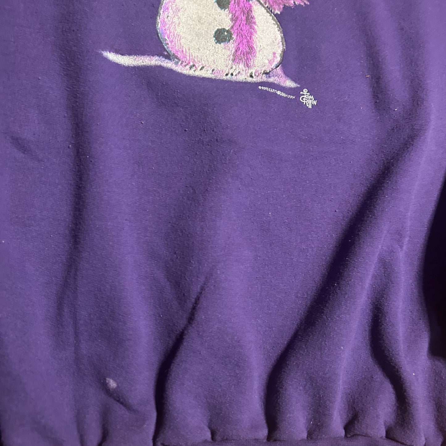 Snowman Purple Crewneck Sweatshirt - Large - 23" x 25"