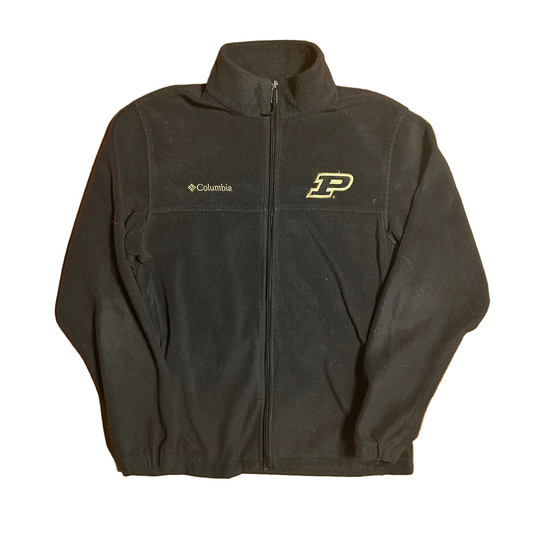 Columbia Black Purdue University Boilermakers Fleece Zip Up - Medium - 21" x 29"
