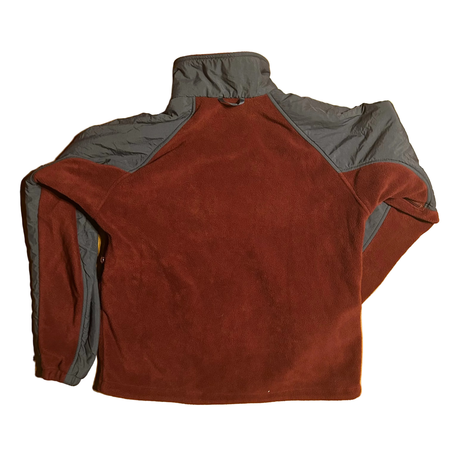 Columbia Red Fleece Zip Up Windbreaker Jacket Coat - Large - 24.5" x 26.5"