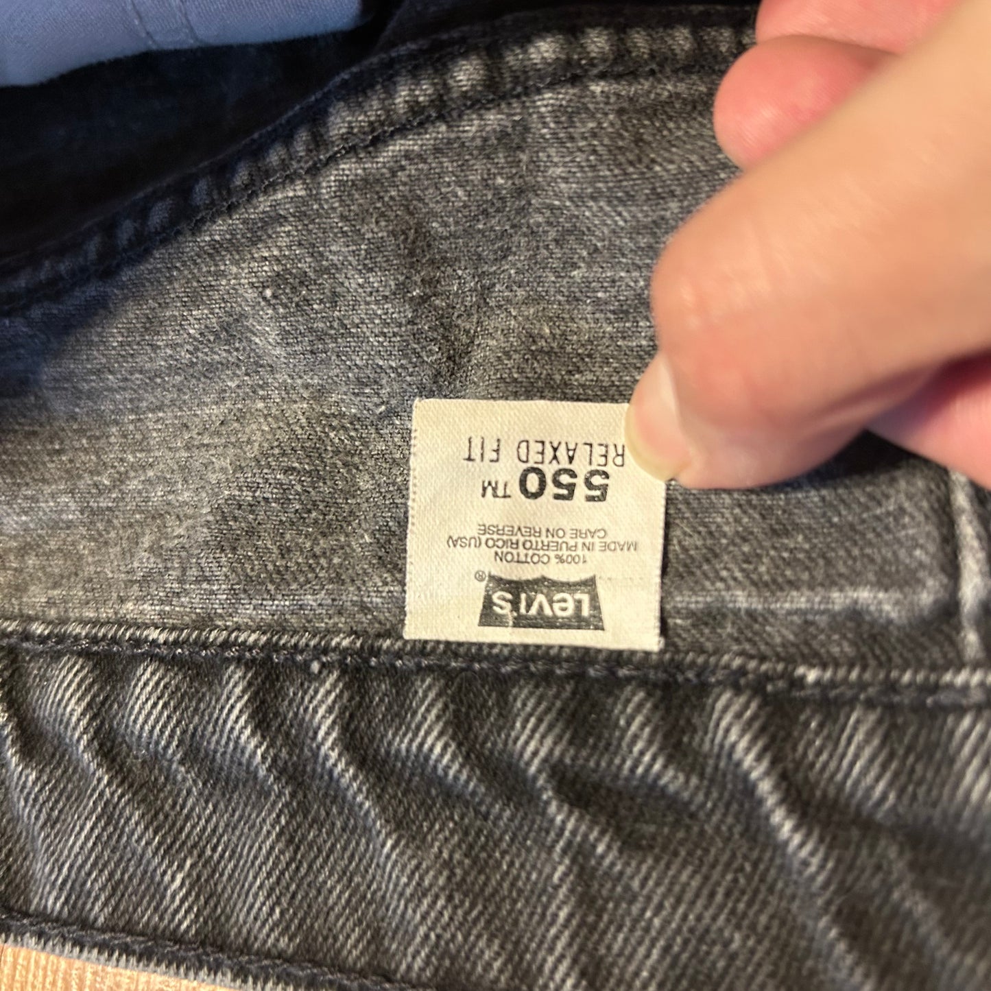 90's Levis 550 Orange Tab Black Washed Denim Jeans - 39" x 31"