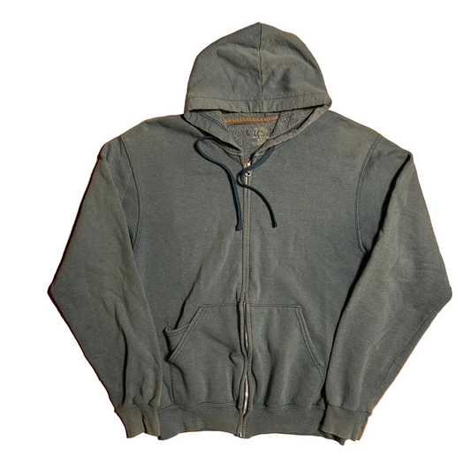 FOTL Blue Blank Hoodie Faded Zip Up Sweatshirt - Medium - 20.5" x 26.5"